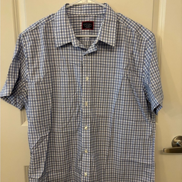 UNTUCKit mens blue and white plaid button down shirt size XL - Picture 2 of 11